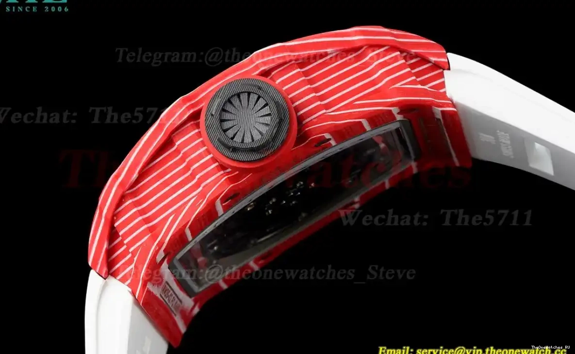 Dial on Carbon RM035-02 White Skeleton V5 RU Strap NH05A ZF 0329